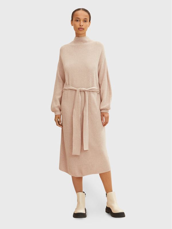 Tom Tailor Tom Tailor Плетена рокля 1032762 Бежов Regular Fit