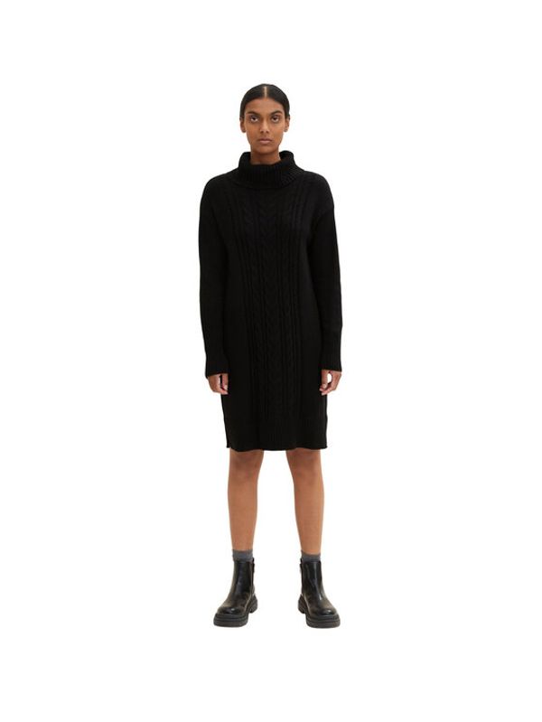 Tom Tailor Tom Tailor Плетена рокля 1034064 Черен Regular Fit