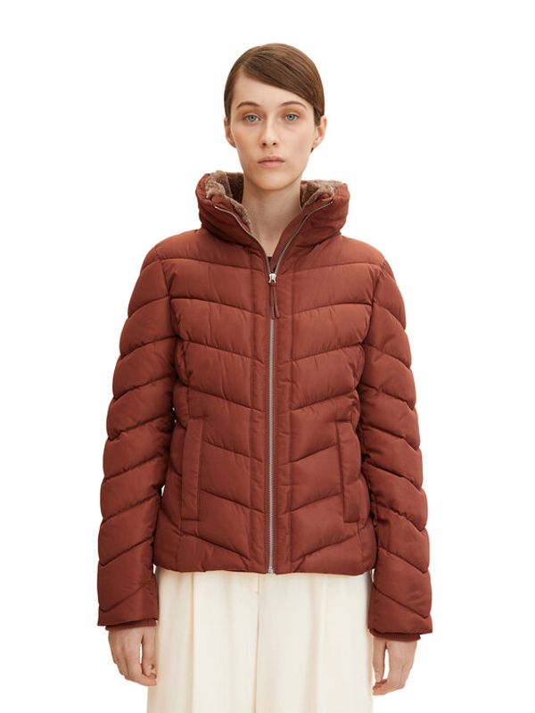 Tom Tailor Tom Tailor Пухено яке 1032477 Кафяв Regular Fit