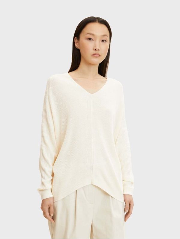 Tom Tailor Tom Tailor Пуловер 1032593 Бежов Relaxed Fit