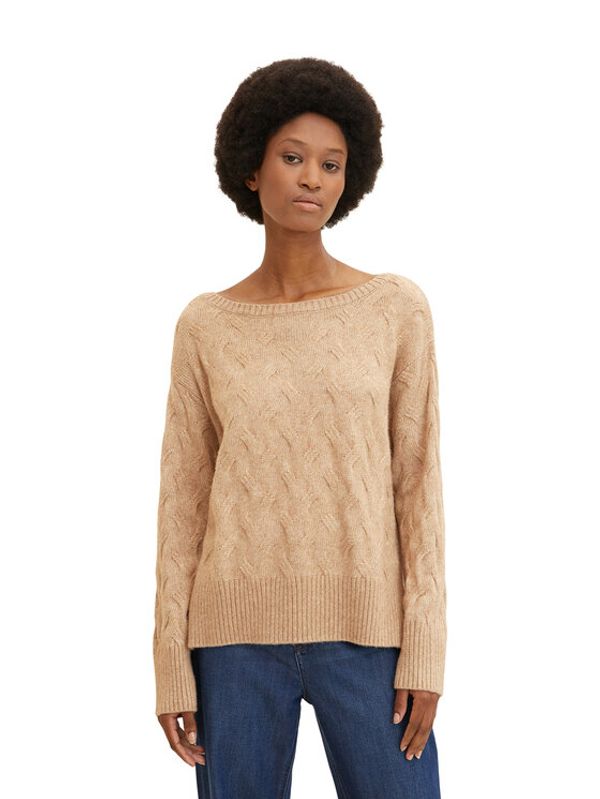 Tom Tailor Tom Tailor Пуловер 1032629 Кафяв Regular Fit