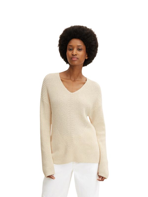 Tom Tailor Tom Tailor Пуловер 1034068 Бял Regular Fit