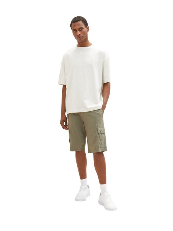 Tom Tailor Tom Tailor Шорти от плат 1035040 Зелен Regular Fit