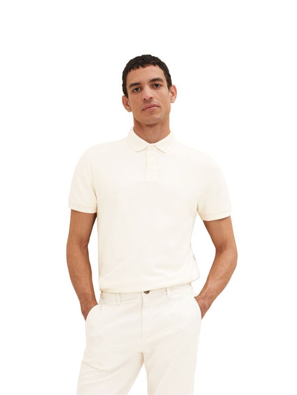 Tom Tailor Tom Tailor Тениска с яка и копчета 1035564 Бежов