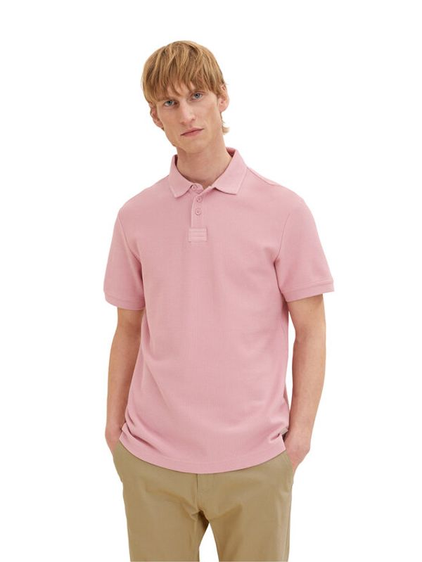 Tom Tailor Tom Tailor Тениска с яка и копчета 1035564 Розов