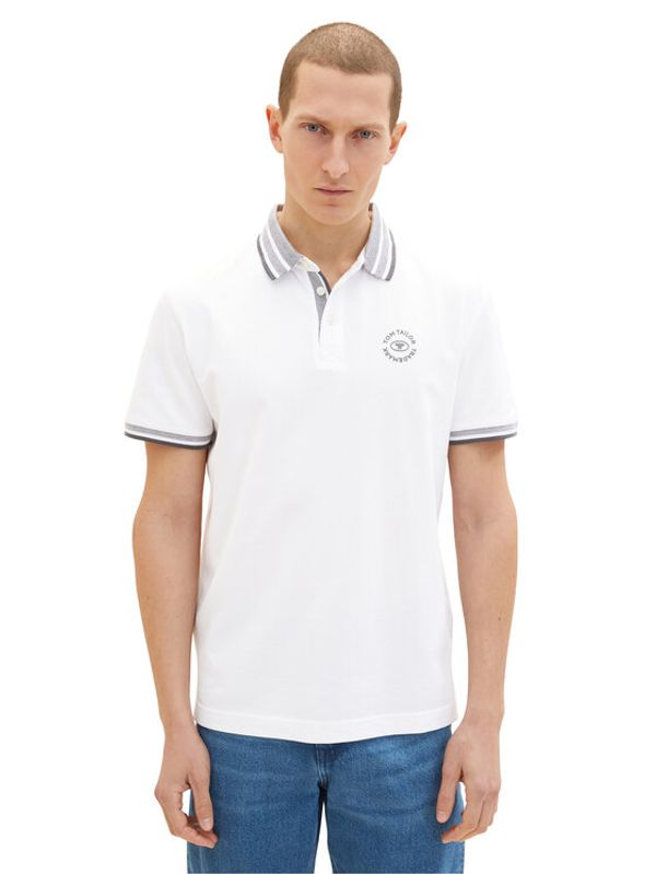 Tom Tailor Tom Tailor Тениска с яка и копчета 1035575 Бял