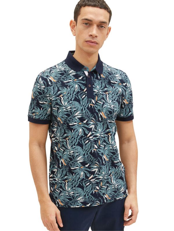 Tom Tailor Tom Tailor Тениска с яка и копчета 1035630 Зелен