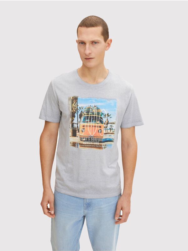 Tom Tailor Tom Tailor Тишърт 1031570 Сив Regular Fit