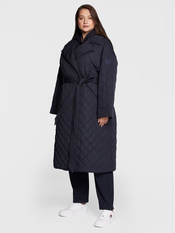 Tommy Hilfiger Curve Tommy Hilfiger Curve Пухено яке Cry WW0WW36458 Тъмносин Relaxed Fit