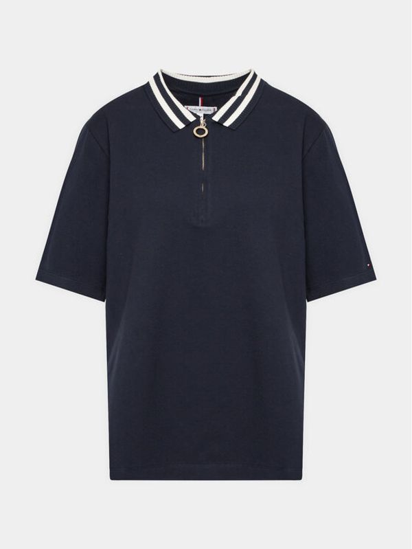 Tommy Hilfiger Curve Tommy Hilfiger Curve Тениска с яка и копчета WW0WW39277 Тъмносин Slim Fit