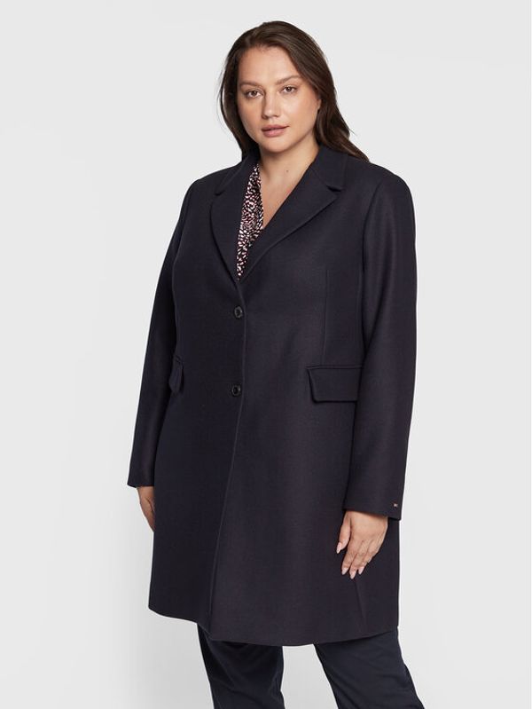 Tommy Hilfiger Curve Tommy Hilfiger Curve Вълнено палто Classic WW0WW37502 Тъмносин Regular Fit