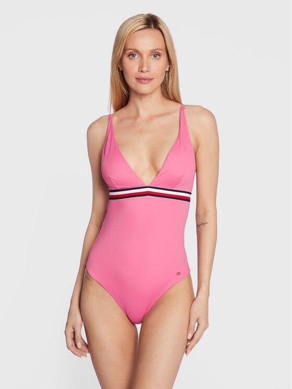 Tommy Hilfiger Tommy Hilfiger Бански костюм Plunge-Rp UW0UW02700 Розов
