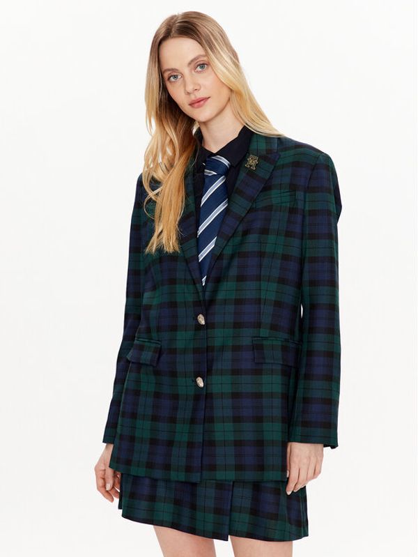 Tommy Hilfiger Tommy Hilfiger Блейзър Blend Tartan WW0WW36925 Зелен Loose Fit