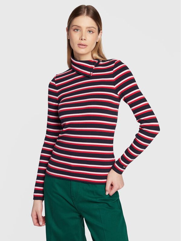 Tommy Hilfiger Tommy Hilfiger Блуза Button Rib WW0WW37209 Тъмносин Slim Fit