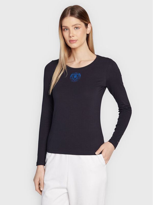 Tommy Hilfiger Tommy Hilfiger Блуза Crest WW0WW37205 Тъмносин Slim Fit