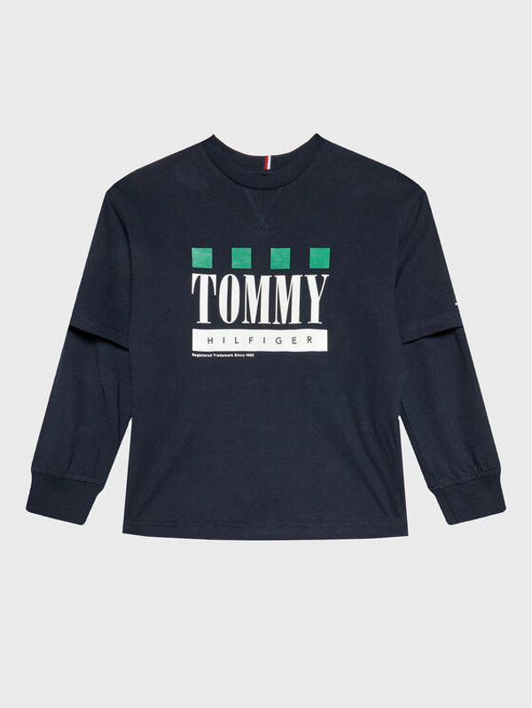 Tommy Hilfiger Tommy Hilfiger Блуза Double Layer KB0KB07793 D Тъмносин Regular Fit