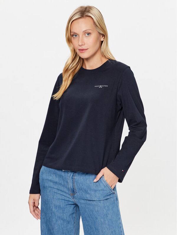 Tommy Hilfiger Tommy Hilfiger Блуза Mini Corp Logo WW0WW39784 Тъмносин Relaxed Fit