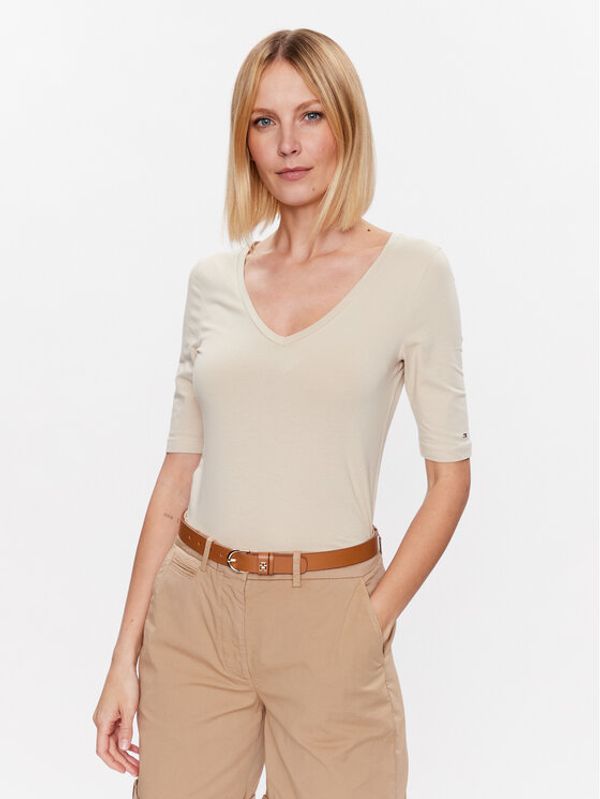 Tommy Hilfiger Tommy Hilfiger Блуза Modern WW0WW37859 Бежов Slim Fit