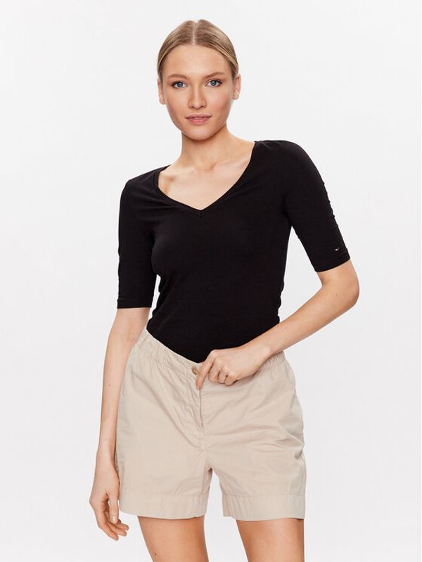 Tommy Hilfiger Tommy Hilfiger Блуза Modern WW0WW37859 Черен Slim Fit