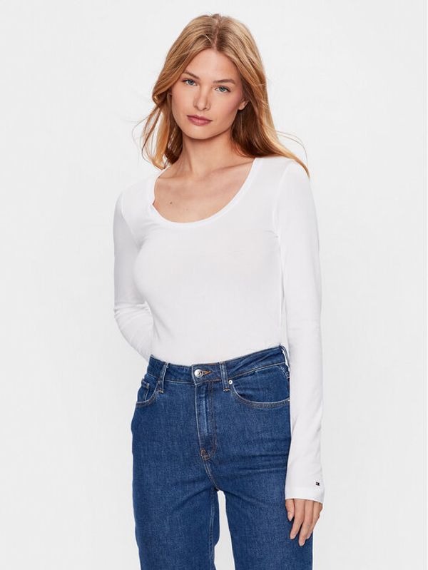 Tommy Hilfiger Tommy Hilfiger Блуза Modern WW0WW39147 Бял Slim Fit