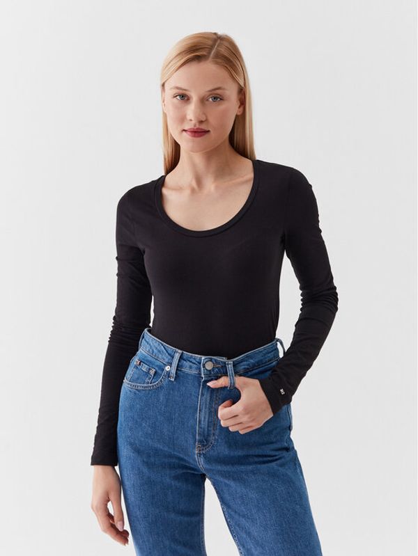 Tommy Hilfiger Tommy Hilfiger Блуза Modern WW0WW39147 Черен Slim Fit