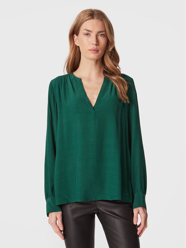 Tommy Hilfiger Tommy Hilfiger Блуза Solid WW0WW38350 Зелен Regular Fit