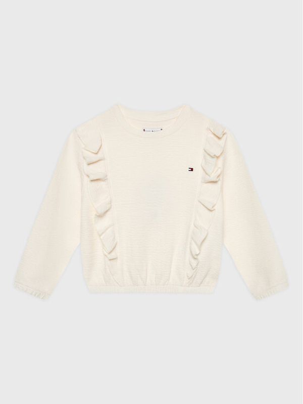 Tommy Hilfiger Tommy Hilfiger Блуза Textured Ruffle KG0KG06839 D Бял Regular Fit