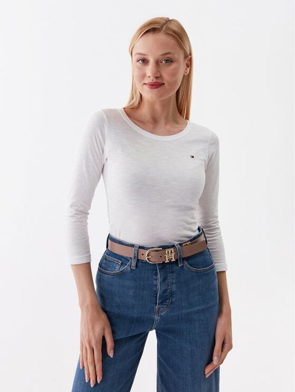 Tommy Hilfiger Tommy Hilfiger Блуза WW0WW37861 Екрю Slim Fit