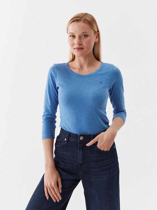 Tommy Hilfiger Tommy Hilfiger Блуза WW0WW37861 Син Slim Fit