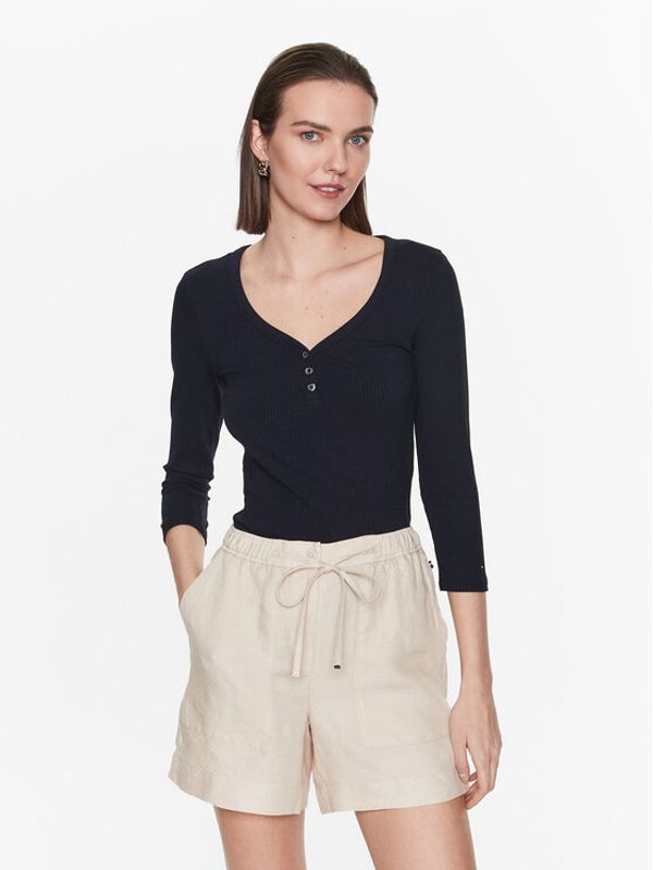 Tommy Hilfiger Tommy Hilfiger Блуза WW0WW37874 Тъмносин Slim Fit