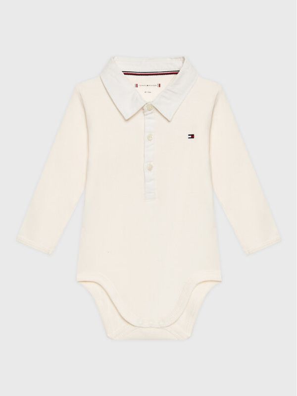 Tommy Hilfiger Tommy Hilfiger Боди Baby KN0KN01575 Екрю Regular Fit