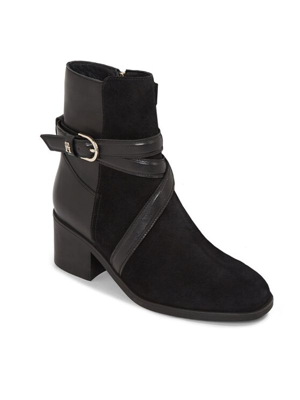 Tommy Hilfiger Tommy Hilfiger Боти Elevated Essential Midheel Boot FW0FW07515 Черен