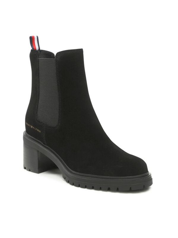 Tommy Hilfiger Tommy Hilfiger Боти Outdoor Chelsea Mid Heel Boot FW0FW06619 Черен