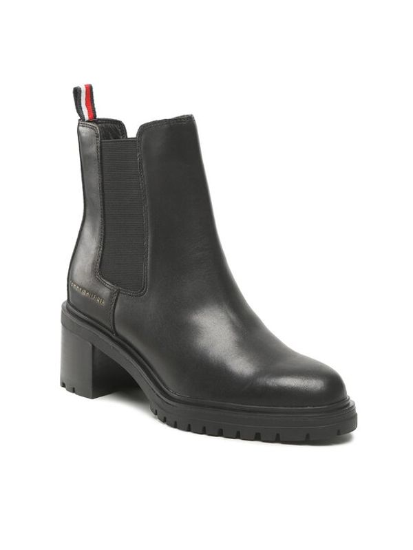 Tommy Hilfiger Tommy Hilfiger Боти Outdoor Chelsea Mid Heel Boot FW0FW06737 Черен