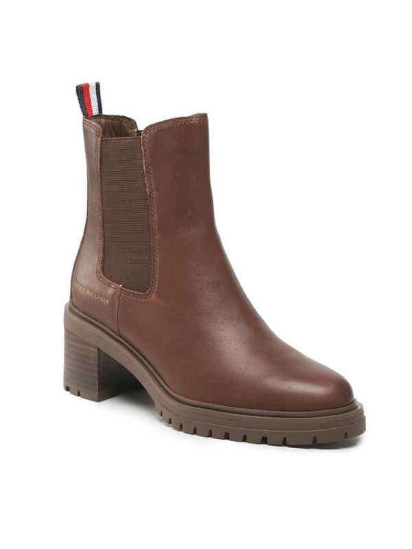 Tommy Hilfiger Tommy Hilfiger Боти Outdoor Chelsea Mid Heel Boot FW0FW06737 Кафяв