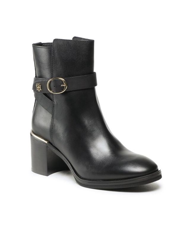Tommy Hilfiger Tommy Hilfiger Боти Th Belt Heeled Boot FW0FW06766 Черен