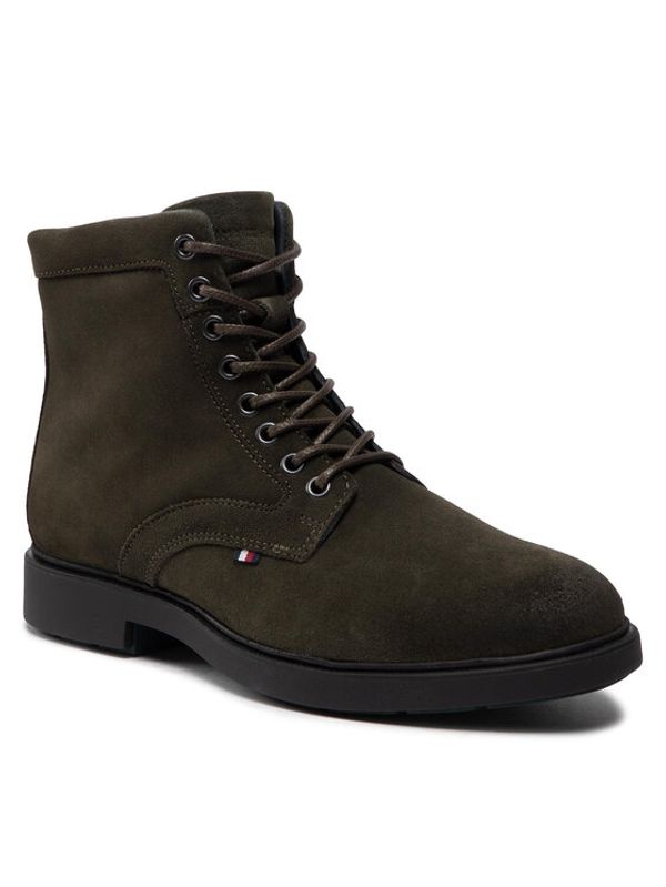 Tommy Hilfiger Tommy Hilfiger Ботуши Elevated Rounded Suede Lace Boot FM0FM04185 Зелен