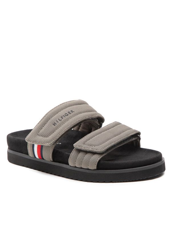 Tommy Hilfiger Tommy Hilfiger Чехли Cleated Strappy Hilfiger Sandal FM0FM04147 Сив