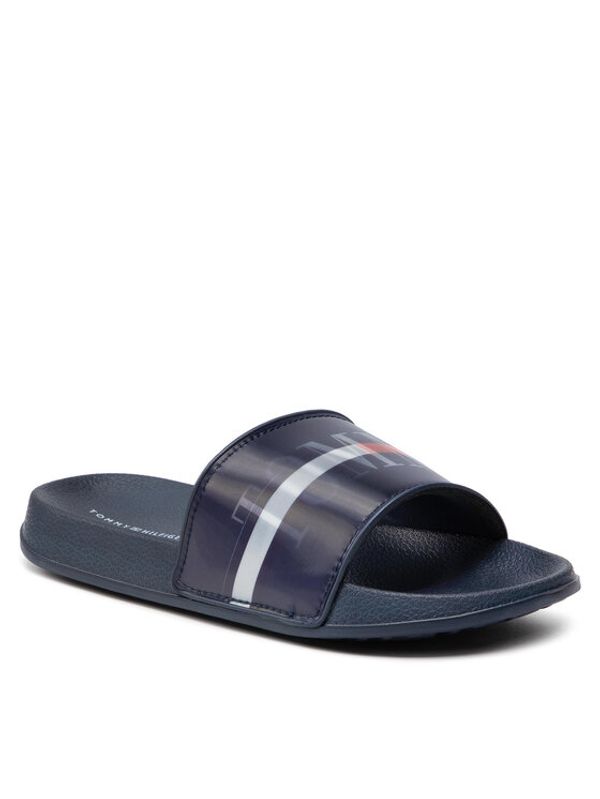 Tommy Hilfiger Tommy Hilfiger Чехли Holographic Pool Slide T3B0-32276-1172 S Тъмносин