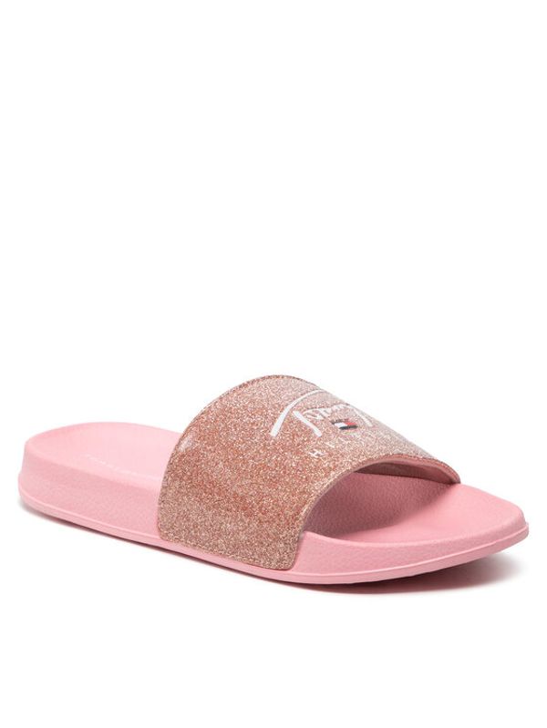 Tommy Hilfiger Tommy Hilfiger Чехли Logo Print Pool Slide T3A0-32195-1366 S Розов