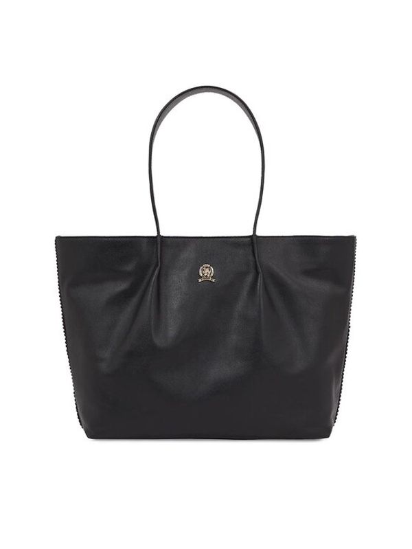 Tommy Hilfiger Tommy Hilfiger Дамска чанта Crest Leather Tote AW0AW15230 Черен