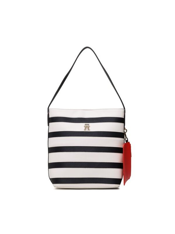 Tommy Hilfiger Tommy Hilfiger Дамска чанта Iconic Tommy Bucket Bag Stripes AW0AW14761 Бял