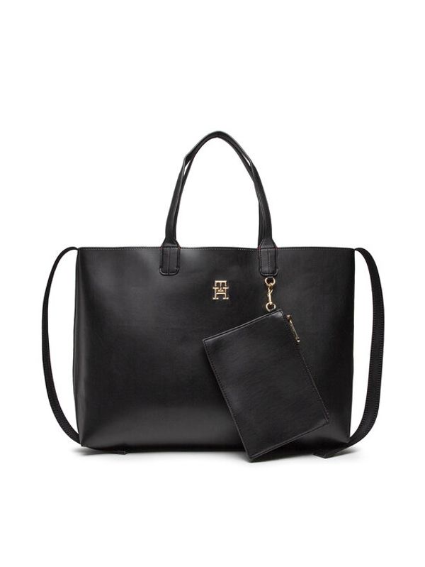 Tommy Hilfiger Tommy Hilfiger Дамска чанта Iconic Tommy Tote AW0AW13142 Черен