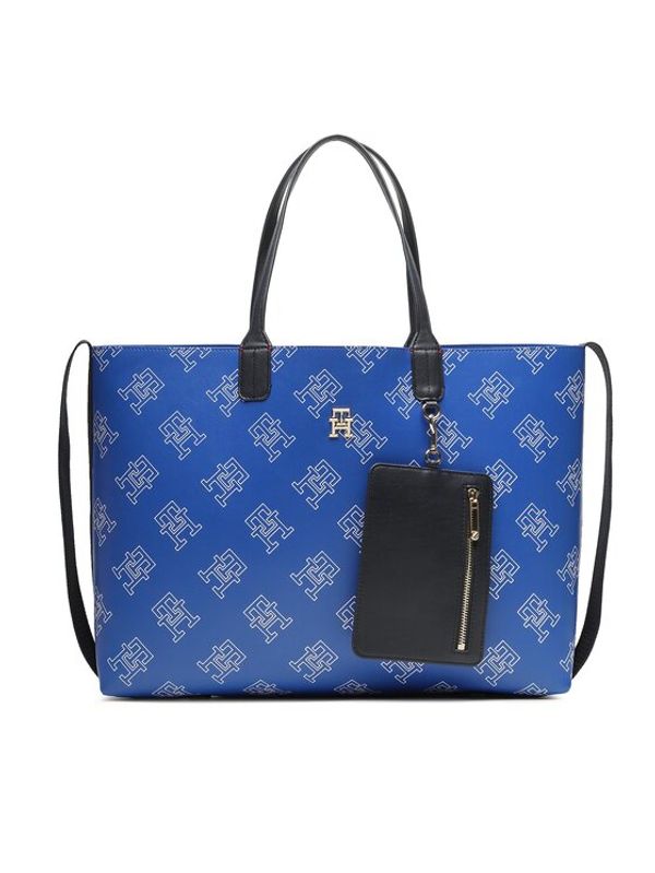Tommy Hilfiger Tommy Hilfiger Дамска чанта Iconic Tommy Tote Mono AW0AW15133 Син