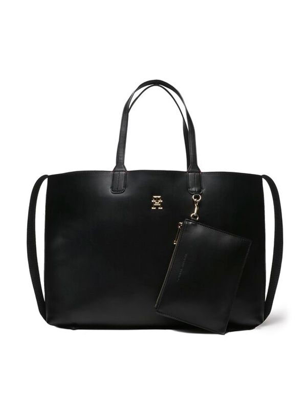 Tommy Hilfiger Tommy Hilfiger Дамска чанта Iconic Tommy Tote Solid AW0AW14182 Черен