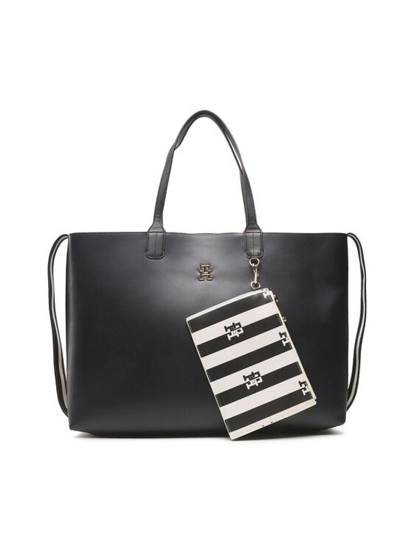Tommy Hilfiger Tommy Hilfiger Дамска чанта Iconic Tommy Tote Solid Stripe AW0AW14767 Тъмносин