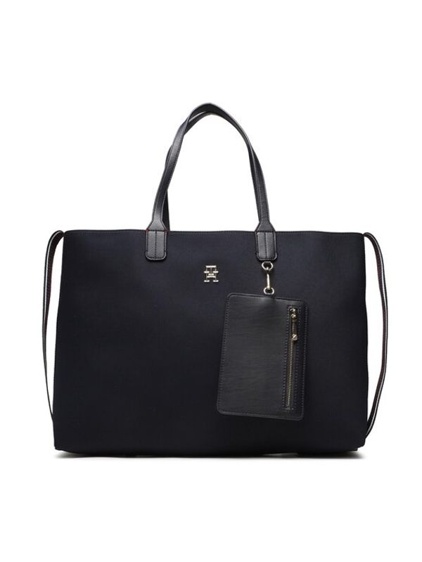 Tommy Hilfiger Tommy Hilfiger Дамска чанта Iconic Tommy Tote Twill AW0AW15137 Тъмносин