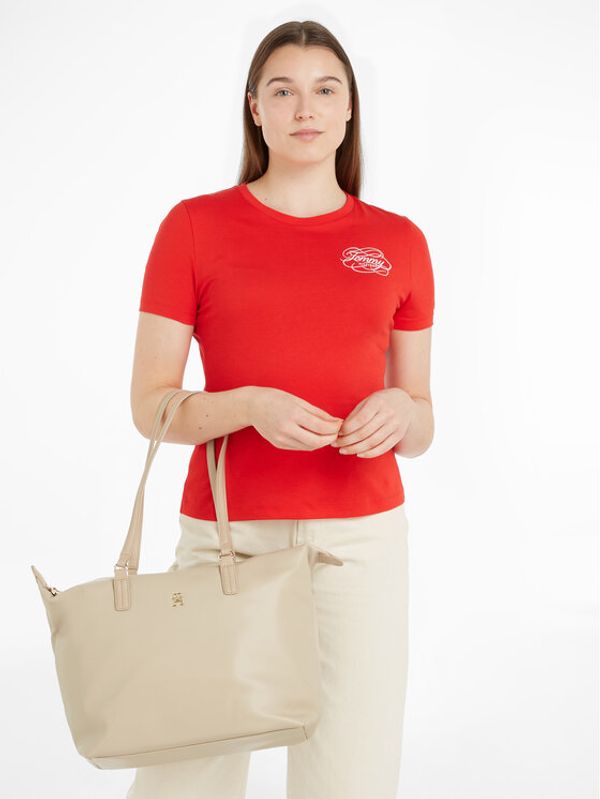 Tommy Hilfiger Tommy Hilfiger Дамска чанта Poppy Plus Tote AW0AW15856 Бежов