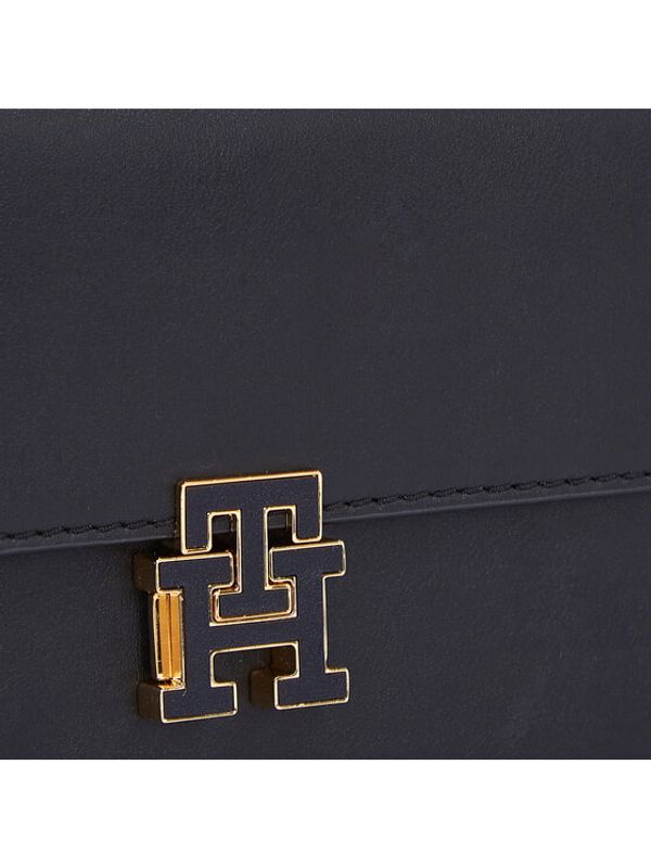 Tommy Hilfiger Tommy Hilfiger Дамска чанта Pushlock Leather Small Crossover AW0AW15227 Черен