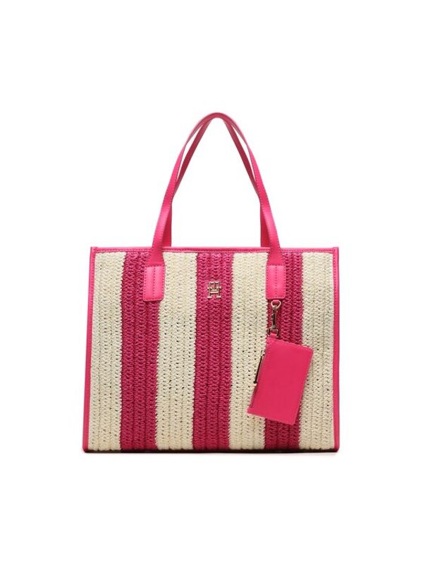 Tommy Hilfiger Tommy Hilfiger Дамска чанта Th City Summer Tote Crochet AW0AW15128 Розов